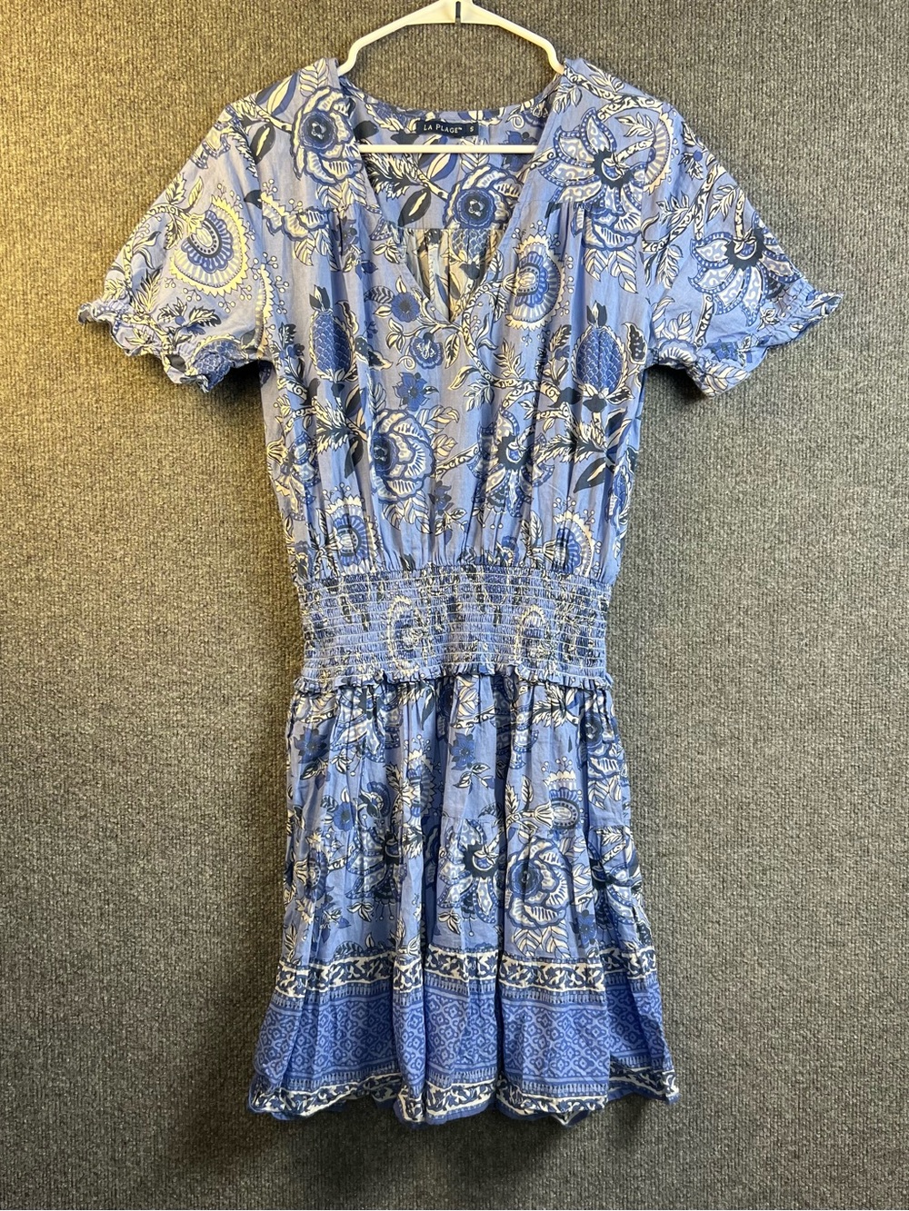La Plage Dress - Blue Floral Size Small